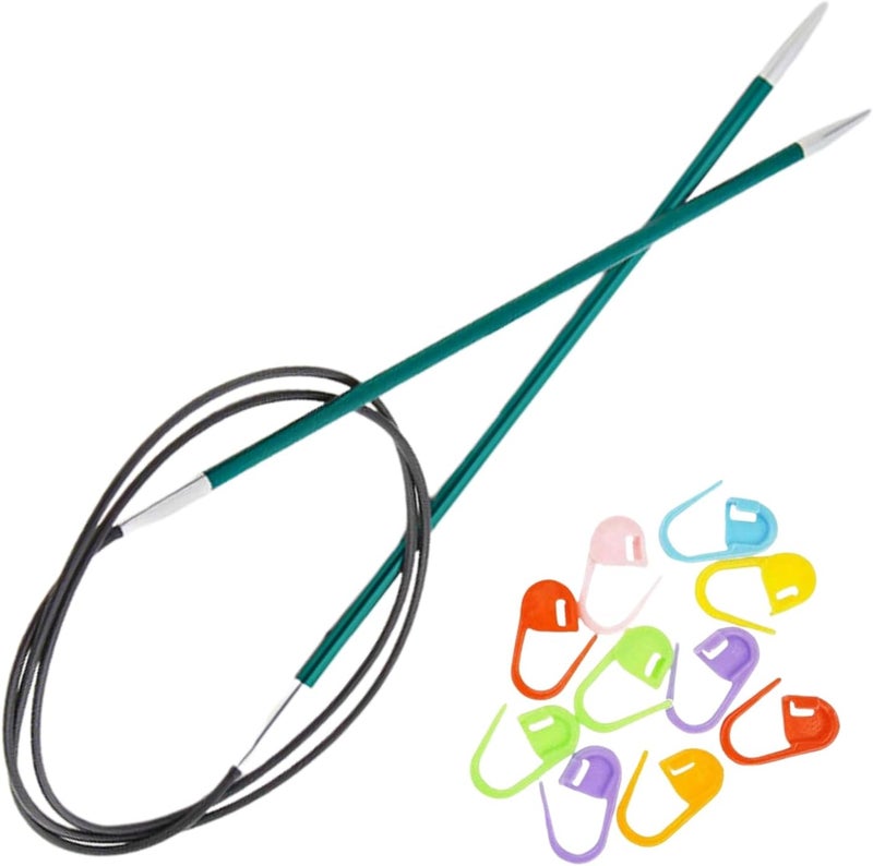 Knit Pro Zing Circular Knitting Needles 24 inch, Size 2.5 (60cm, 3.00mm) with 10 Colorful Stitch Markers - Image 1